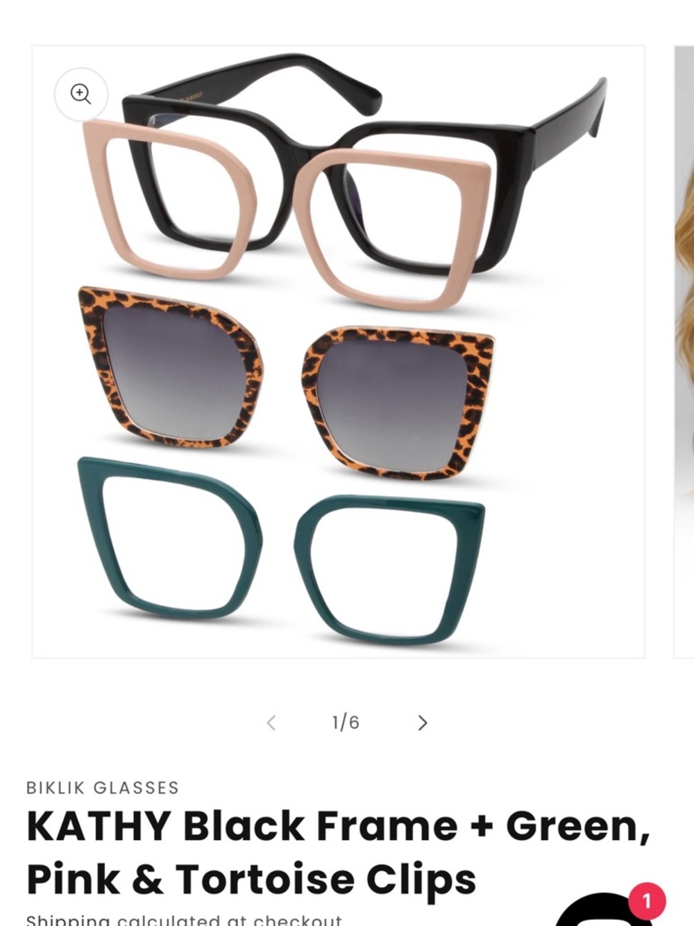 BlueCut Biklik Kathy Black Frame w/ Teal, Blush & Tortoise Clip-Ons Blue light